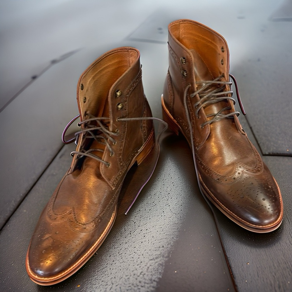 WORN ONCE ONLY - Johnston & Murphy leather ankle boots - excellent condition